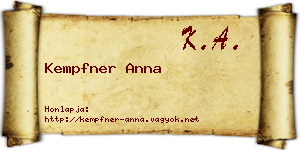 Kempfner Anna névjegykártya